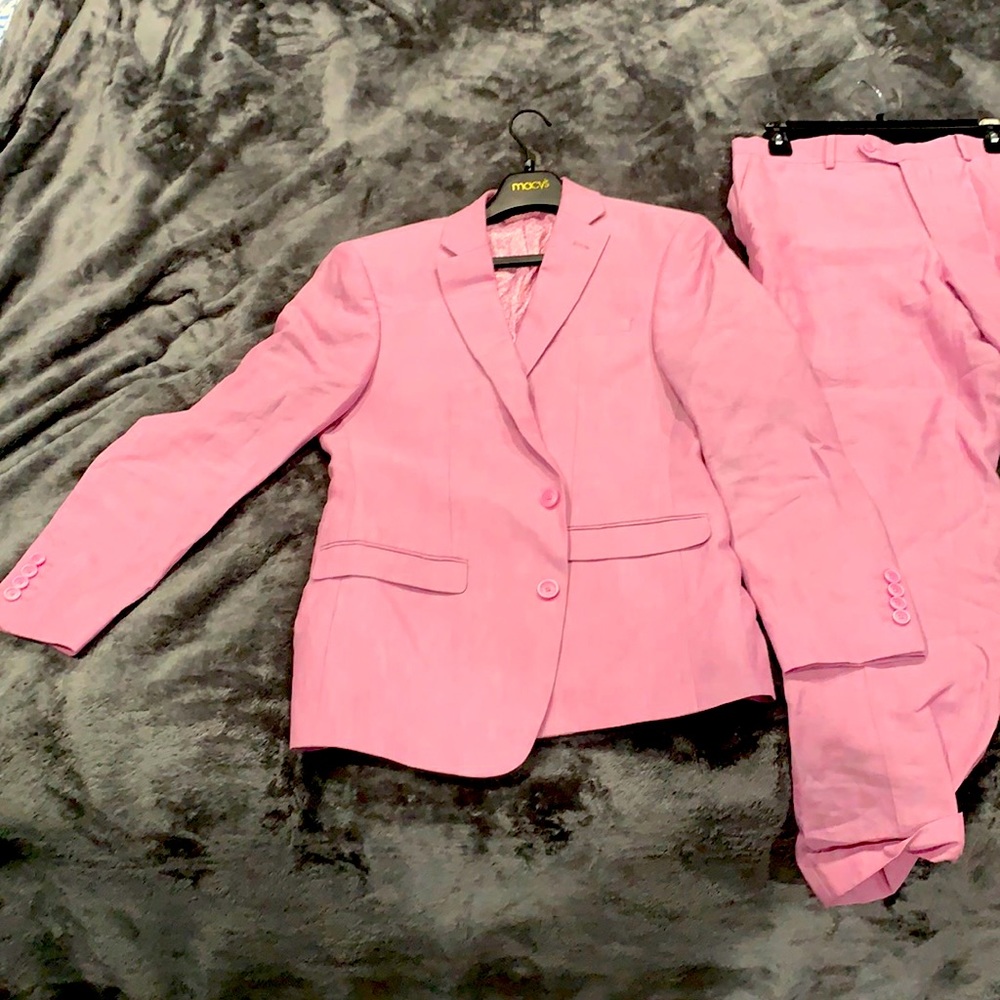 Macy’s Bar III Pink Suit Slim Fit